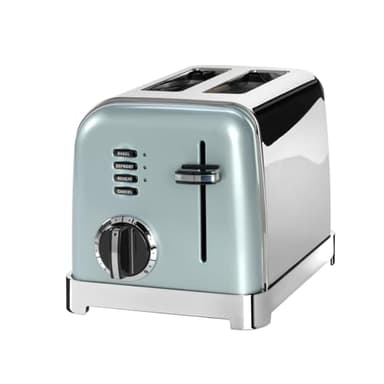 Cuisinart Grille pain 2 tranches - Fentes larges, idéal pour le pain épais et les bagels - 6 niveaux de brunissage et décongélation - Fentes larges, Remontée maximale - Pistache claire