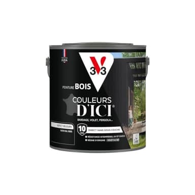 V33 Peinture Bois Couleurs d'ICI - Noir - 2L