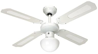 Farelek Bali Ventilateur de plafond, 107 cm, blanc