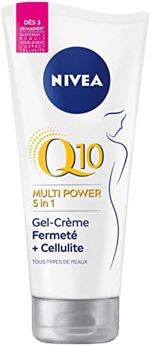 NIVEA Q10 Plus Gel-Crème Fermeté + Cellulite pour (1 x 200 ml), Gel raffermissant pour le corps au Q10 et extrait de lotus, Soin anticellulite pour une peau plus tonique des cuisses, fesses et ventre