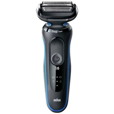 Braun Series 5 51-B1000s Rasoir Électrique Homme, Système EasyClean, Technologie Wet & Dry, Rechargeable, Rasoir À Grille Sans Fil, Bleu