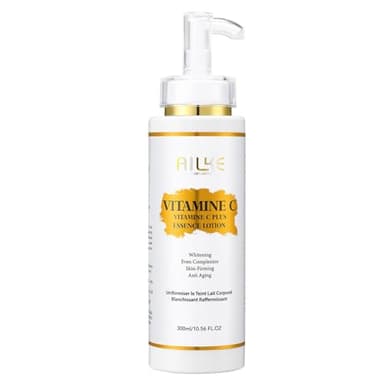AILKE Vitamine C Plus Essence Lotion pour le corps, blanchissante, ferme et lisse, teint uniforme, anti-âge, avec niacinamide, beurre de karité, hydratant pour tous les types de peau, 300 ml (lot de