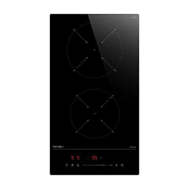 Hermitlux Plaque Induction 29 cm, Table Induction 2 Feux Encastrable avec 9 Niveaux de Puissance, Fonction Booster, Commande à Curseur Minuterie 1-99Min, 3500W