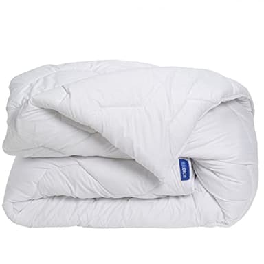 Bleu Calin Couette Hotel - Gonflante et Extra Chaude - 500g/m2 - Enveloppe 100% Coton qualité Percale - 220x240cm