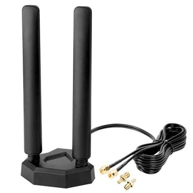 Nelawya 4G LTE/5G Sub-6 Antenne SMA TS9 Connecteur Broadband 8dbi 600-3980MHz Antenne avec Base magnétique Câble 2 m pour routeurs industriels Mobiles sans Fil Netgear Huawei ZTE Cellulaire