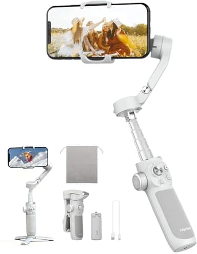 FeiyuTech Vimble 4 [Officiel] Stabilisateur Smartphone,Suivi 4.0 AI,Stabilisateur Pliable à 3 Axes pour VLOG,Reels,Youtube&TikTok,Live Stream,Compatible iPhone/Android,Barre d'extension Intégrée