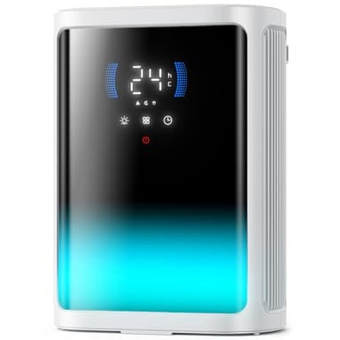 Deshumidificateur d air 3000ML, Déshumidificateurs Electrique Anti Moisissure, Détection Thermique,Décongélation Intelligent, HD Full-Pane Silencieux Minuterie, pour Bain Chambre Armoire (860ML/day)