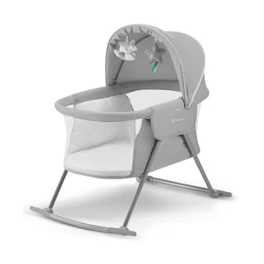 kk Kinderkraft Berceau Bébé Lovi, 3en1, Lit de Voyage, 0 à 9 kg, Gris, 1 Unité