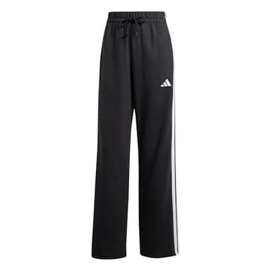 Adidas Damen Essentials 3-Stripes Open Hem French Terry Pants, Black/White, XL