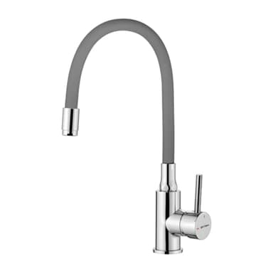 GRIFEMA G4002-9, Mitigeur Évier avec Bec Flexible, Robinet de Cuisine, Cuisine Mitigeur Flexible Rotative à 360°, Chrome, Gris