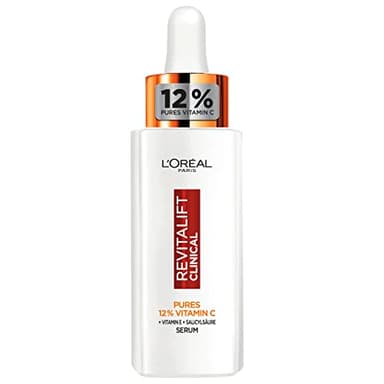 L'Oréal Paris Pures Sérum 12% vitamine C pour femme : amélioration du teint avec 12% de vitamine C pure + vitamine E + acide salicylique Revitalift Clinical 1 x 30 ml