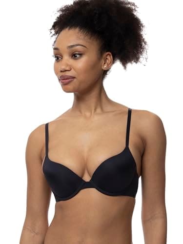 DORINA Michelle Soutien-Gorge Balconnet Femme, Légèrement Rembourré, avec Armatures, Bretelles Multi-Positions Réglables, Microfibre Marron Doux, Noir