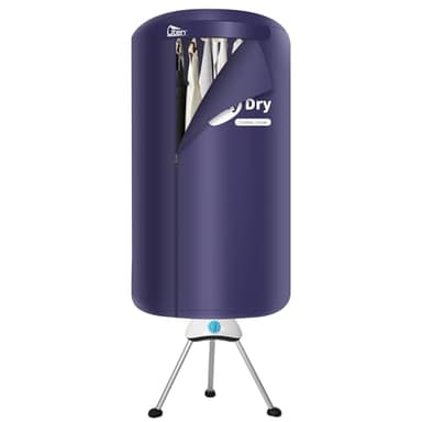 Sèche-linge électrique, 1000 W Séchoirs à Vêtements à Pompe à Chaleur, Sèche-linge à Minuterie, Séchoirs à Chauffage à 2 Couches, adapté à la Lessive Domestique et aux Appartements, 170cm-Bleu