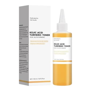 Tonique Au Curcuma Et à L'Acide Kojique, Tonique Hydratant Anti-Taches Brunes Au Curcuma, Soin Visage Hydratant, Réparateur Et Anti-âge Pour Peaux Sèches Et Grasses 150 Ml (1)