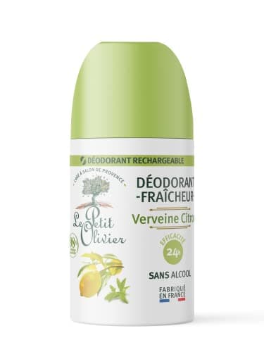 LE PETIT OLIVIER - Déodorant Fraîcheur - Verveine Citron - Respectueux De La Peau - Efficacité 24 h - Sans Alcool - 98% D'Origine Naturelle - Flacon Rechargeable - Fabriqué En France - 50 ml