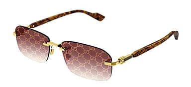Lunettes de Soleil Gucci GG1221S Gold/Red Shaded Logo 56/16/140 homme