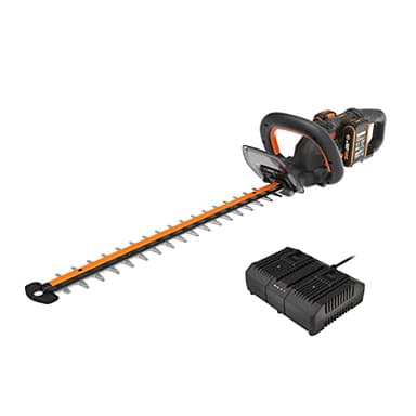Worx Taille-haie sans Fil WG286E 40 V 61 cm - Lames découpées au Laser à Double Action, capacité de Coupe de 27 mm, poignée rotative à 180°, Comprend 2 Batteries 2,0 Ah et Chargeur
