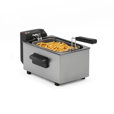Tristar Friteuse, 3L Capacité, 2000W, Technologie Cool Zone, Acier Inoxydable, Thermostat Réglable, Facile à Nettoyer, Pièces Amovibles, FR-9325