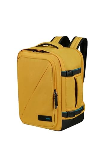 American Tourister Take2Cabin Ryanair/Wizz Air/Vueling Sac de Cabine (40 x 30 x 20 cm, 26,5 l, 0,60 kg) – Bagage à Main sous siège, Sac à Dos d'avion S/M Underseat – Jaune