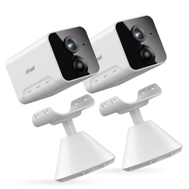 ieGeek 2 Pièces Caméra Surveillance WiFi intérieure sans Fil - 1080P Caméra de Surveillance sur Batteries AI/PIR Détection Mouvement, Vision Nocturne, Audio Bidirectionnel, Sirène, Carte/Cloud, Alexa