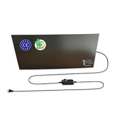 Quality Heating Chauffage de table à infrarouge, panneau de fibres autocollant, 150 W, avec pente - Chauffage de bureau efficace - Technologie infrarouge au carbone