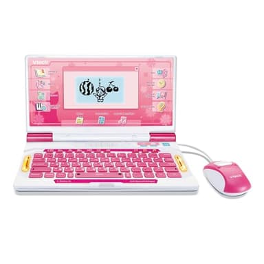 VTech - Genius XL Ordi Éducatif Bilingue Rose - Ordinateur Enfant avec Écran LCD, Clavier AZERTY, Souris et 164 Jeux Éducatifs - du CP au CM2 - Cadeau Enfant Dès 6 Ans - Contenu en Français et Anglais