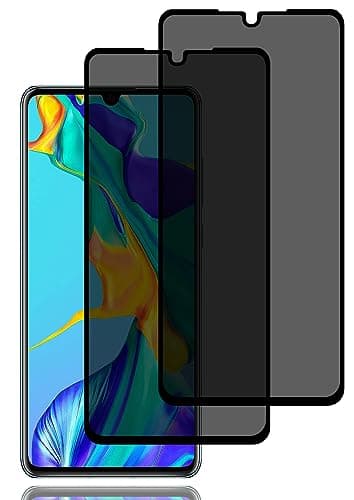 BCHKLAI Verre Trempé Anti-Espion pour Huawei P30 [2 Pièces], Protection D'écran Anti-Espion, Protecteur D'écran de Confidentialité, 9H Dureté, Anti-Rayures, Film de Protection Écran pour Huawei P30