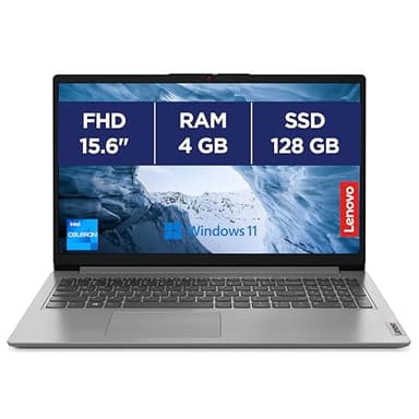 Lenovo IdeaPad 1 15IJL7 - Ordinateur Portable 15.6'' FHD (Intel Celeron N4500, RAM 4Go, eMMC 128Go, Intel UHD Graphics, Windows 11 en S Mode, Microsoft 365 Personal) Clavier AZERTY Français - Gris
