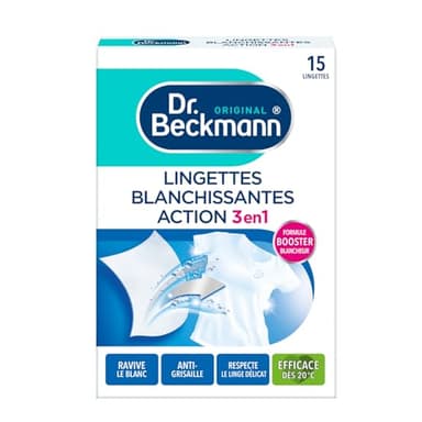 Dr. Beckmann Lingettes Blanchissantes, 15 Pièces, Lot de 3