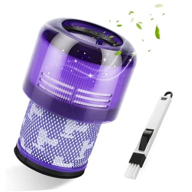 Filtre pour Dyson V11 V15, Filtre Aspirateur Compatible avec Dyson V11 Absolute/Animal/Fluffy/Torque Drive/Complete Pro, V15 Detect, SV14 SV17 SV22, Filtre de rechange avec 2en1 Brosse, Violet