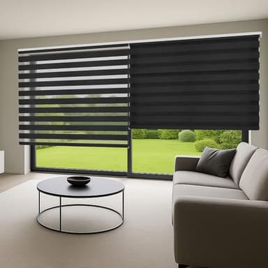 Store Enroleur Jour Nuit Double Tissu pour fenêtres intérieures ou Porte. Protection de Votre Vie privée Translucide & Occultant STORESDECO Gris 180x180 cm (Largeur x Hauteur)