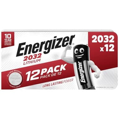Energizer CR2032 Piles au Lithium 3V pour Montres, Torches et Clés (12 Piles)