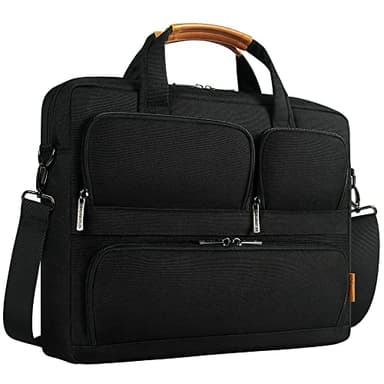 DOMISO 17 Pouces Sacoche pour Ordinateur Portable de Type Business Sac à Bandoulière Imperméable avec Protection contre les Chocs pour HP ProBook, Dell, Acer, MSI, Noir