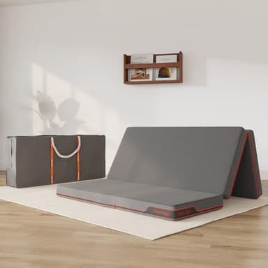 Sweetnight Matelas Pliable 140x200x10cm, Matelas Pliable Adulte 2 Places Mousse en Gel Moelleux, Matelas Pliant de Sol pour Voiture, Camping, Voyage, Lit d'appoint avec Sac de Rangement