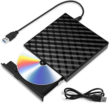 Lecteur CD DVD Externe USB 3.0, Graveur CD DVD Externe CD/DVD /-RW/ROM Transmission à Grande Windows 10/8 / 7 / XP/Vista/Linux/Mac OS/PC