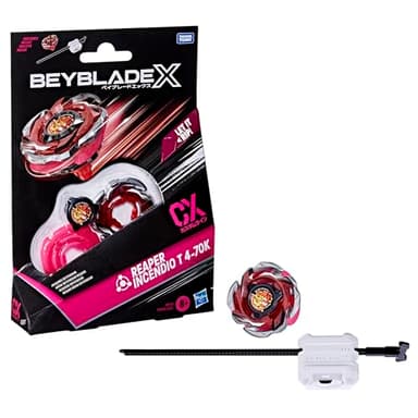 Beyblade X Reaper Incendio T 4-70K CX Starter Pack Set Balance Type Top and Launcher ; Authentic Takara Tomy Battle Tops Games, Jouets pour Garçons et Filles 8+