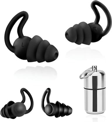 Bouchon d'Oreille pour Dormir, Réutilisable et Lavable,Bouchons Doreilles Anti Bruit pour Sommeil,Natation,Concert,moto,Douce Silicone Bouchon Oreille offrir une Meilleure Protectio 2 paires