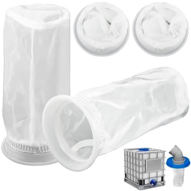 YOUNGAY 4 Pièces Filtre IBC en Nylon, 105mm Filtre IBC Lavable, Filtres de Couvercle IBC en Maille, Filtre Eau de Pluie Nylon, Applicable à Réservoirs D'eau de Pluie IBC