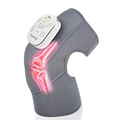 Appareil de massage pour les genoux, appareil de massage sans fil 3 en 1 avec chaleur et vibration, diffusion vocale, soulage les douleurs articulaires, détend les muscles