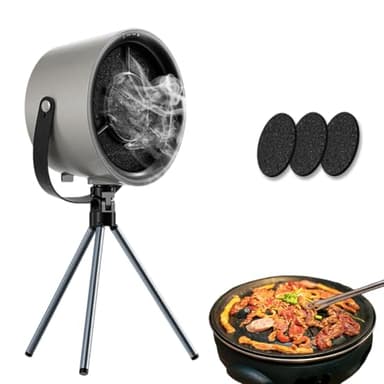 Hotte Aspirante Portable, Hotte de Cuisine Portable à 3 Vitesses, Mini Hotte Aspirante, Ventilateur Amovible et Lavable, Pour Dortoir, Camping, Barbecue Intérieur, Fondue (Noir)