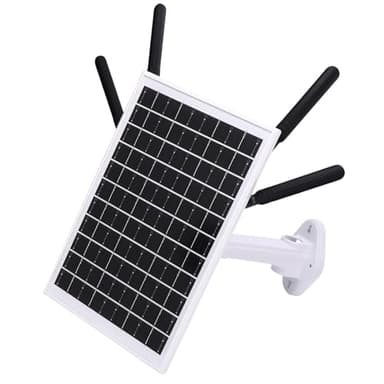 Goshyda Routeur Moderne 4G à énergie Solaire, Convertit 4G en WiFi (300 Mbps), Routeur sans Fil Extérieur et USB, Couverture 100m-150m, pour Cour, RV, Ferme, Ranch (Antennes Blanches)