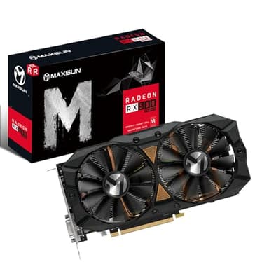 maxsun Carte Graphique AMD Radeon RX 580 8go 2048SP GDDR5 pour PC Gaming 256 Bits DirectX 12 DVI, HDMI, DisplayPort Multi moniteurs Extender Blanche Décodage 4k (Noir)