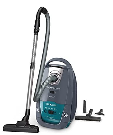 Rowenta Silence Force Aspirateur avec sac, Aspirateur traineau, Silencieux, Performant, Gris/Bleu, Capacité XL 4,5L, Accessoirisés, Fabriqué en France RO7740EA