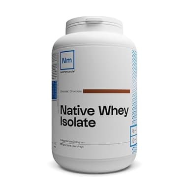Isolat De Whey Native - 1kg Chocolat - Lait Français - Jusqu'à 85% de protéines par dose - Whey Protein - Musculation - Prise de Masse Musculaire | Nutrimuscle