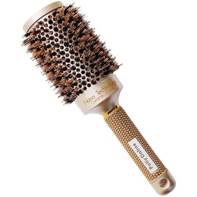 Brosse à cheveux ronde poils de sanglier ioniques antistatiques pour le séchage, le bouclage et le lissage