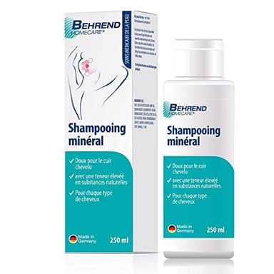 Behrend Homecare - Shampooing minéral pour psoriasis cuir chevelu, shampoing dermite seborrheique - shampoing pour eczéma doux pour tous types de cheveux & au lavage quotidien (250 ml)