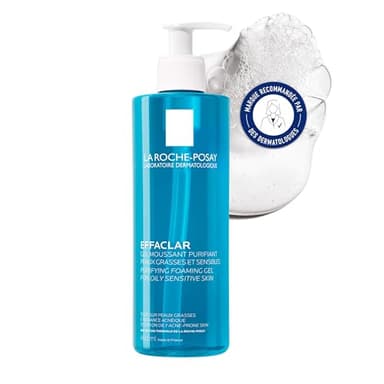 La Roche-Posay - Effaclar - Gel Nettoyant Purifiant - Réduit Imperfections, Points noirs et Marques - Soin Visage Enrichi en Eau Thermale - Peaux Grasses et Sensibles à Tendance Acnéique - Sans Savon