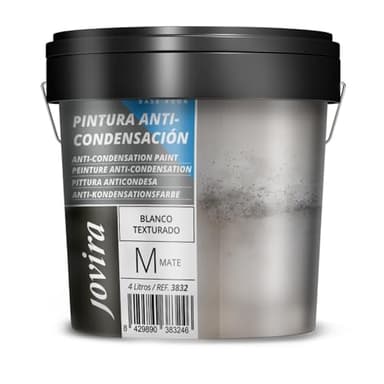 JOVIRA PINTURAS Anti-condensation, anti-humidité, anti-moisissure, anti-condensation, anti-moisissures extérieur-intérieur. Résout les problèmes de condensation par humidité ambiante (4 Litres), Blanc