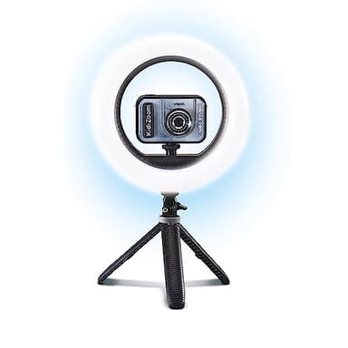 VTech - KidiZoom Vidéo Studio PRO, Appareil Photo Numérique Enfant, Selfie, Vidéo HD, Écran Couleur avec Ring Light, Trépied, Fond et Gants Verts, Cadeau de 7 Ans à 14 Ans - Contenu en Français