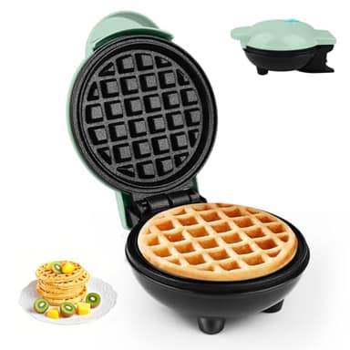 Mini Gaufrier - Diamètre:10 cm - 220 V - 350 W - Petit Gaufrier Classique,Chauffage Double Face, Gaufre à Single, Petit, Adapté Aux Voyages